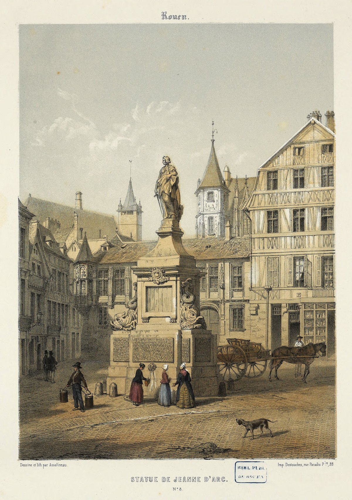 Statue of Joan of Arc at Place de la Pucelle, Rouen, France