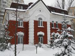 Historic building of Likhobory railway station in Koptevo district, Moscow