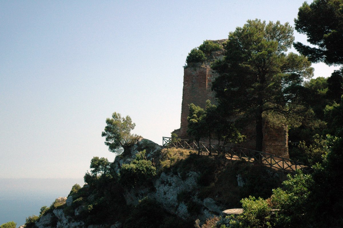 Ancient lighthouse at Villa Jovis in Capri
