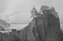 Reconstructed Villa Jovis on Capri Island from the east