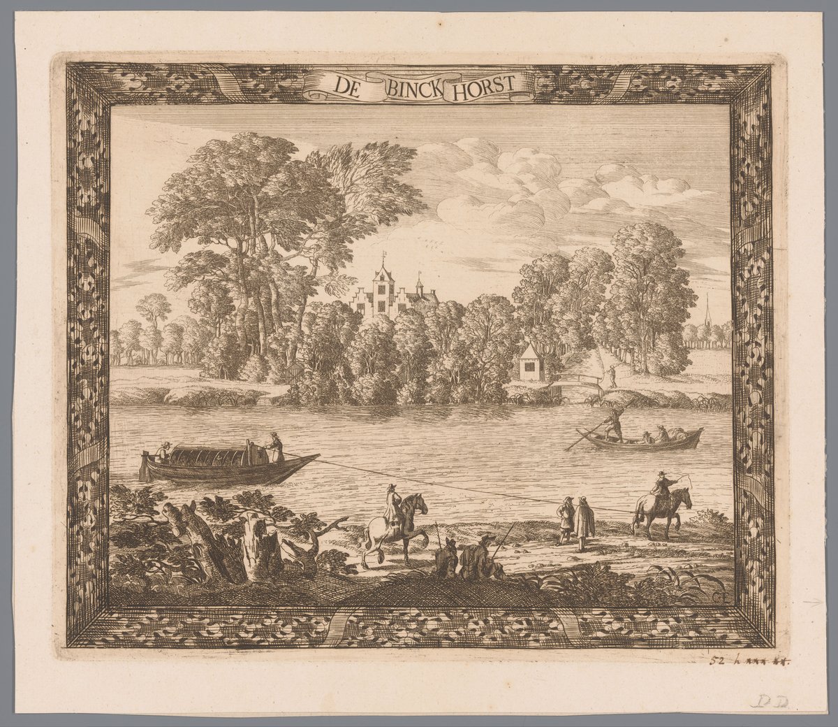 Engraving of Kasteel de Binckhorst in The Hague from 1681-1728