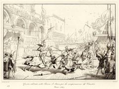 Medieval joust event at Saint Mark's Square celebrating the recovery of Crete in 1364