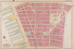1911 detailed map of New York City's Manhattan Borough from the Atlas of the City of New York by George W. and Walter S. Bromley