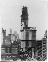 Bird's-eye view of Woolworth Building under construction in New York City on June 22, 1912