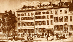 Historical map of Broadway between Park Place and Barclay Street in New York City, 1825