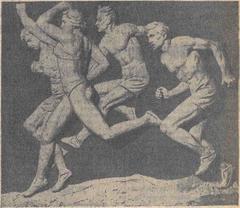 Relief sculpture titled Running from the 2nd Medical Institute building in Moscow