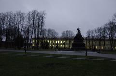 Winter street scene in Velikiy Novgorod December 2015
