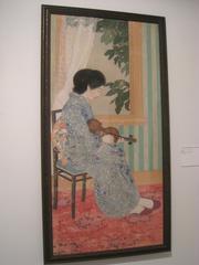 Japanese woman playing violin painting