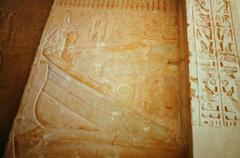 Entrance corridor of the Tomb of Seti II in the Valley of the Kings, Egypt with ancient Egyptian hieroglyphs and artwork on walls