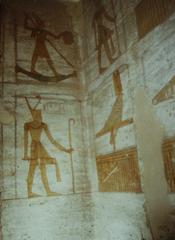 Tomb of Seti II KV15 interior with ancient Egyptian hieroglyphics and artwork