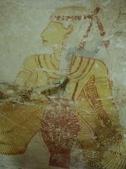 Inside view of Tomb KV15 of Pharaoh Seti II with ancient Egyptian hieroglyphs on walls
