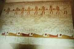 Interior of KV15 Tomb of Seti II showing ancient Egyptian wall paintings