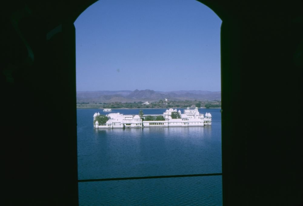 Island palace Jag Mandir on Lake Pichola in Udaipur India in 1962