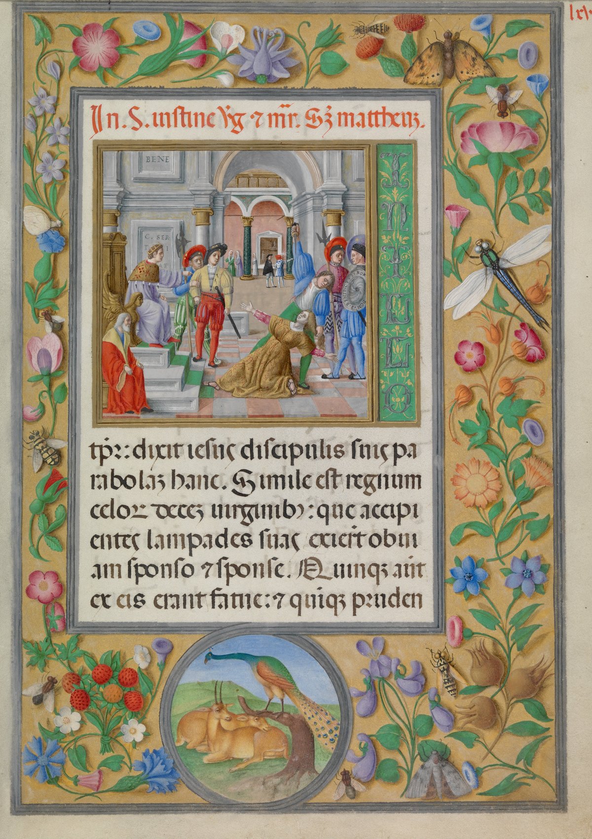 Martyrdom of St. Giustina illuminated manuscript page