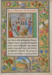 Martyrdom of St. Giustina illuminated manuscript page