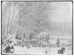 Winter snow landscape of Frankendael estate at Middenweg 72, Amsterdam, circa 1890