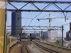 Den Haag Hollands Spoor railway station exterior in The Hague Netherlands