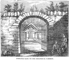 Entrance gate of The Dublin Zoological Society in 1833