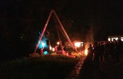 Fire show performance at Frankfurt am Main Zoo during Museumsnacht May 5-6, 2018