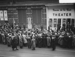 Memorial event for the executed victims at Marnixstraat on January 8, 1955