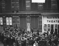 Commemoration ceremony for executed victims in Marnixstraat on January 8, 1955