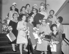 Black and white photograph of book presentation event with audience in Nieuwe de La Mar Theater Amsterdam
