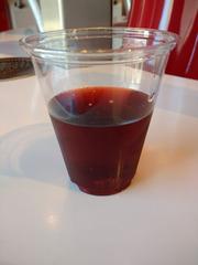 Glass of Delaware Punch soda from a soda fountain at the World of Coca-Cola museum in Atlanta
