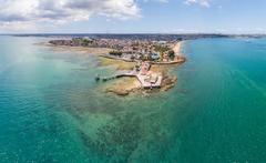 View of Ponta do Humaita in Salvador Bahia with coastline and ocean