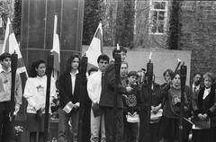 Memorial ceremony of the Jewish Community at the former Hollandsche Schouwburg in Amsterdam on May 1, 1989