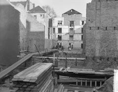 Interior setup of the Hollandsche Schouwburg as a memorial place for Jews in Amsterdam, 1961