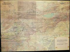 1948 geographical map showing locations and numbers of deported ethnic groups in Kyrgyzstan with top secret stamp