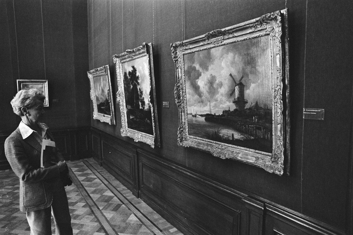 Exhibition featuring painting Molen te Wijk bij Duurstede by Jacob van Ruisdael at Mauritshuis, The Hague, 1981