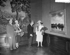 Grand Ducal couple of Luxembourg visiting the Mauritshuis museum in The Hague on June 7, 1956