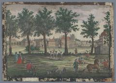 View of the Hofvijver pond in The Hague with surrounding buildings including Mauritshuis and Binnenhof