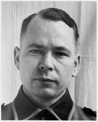 Portrait of Johann (Hans) Schweiger, SS-Hauptschafführer and deputy head of Scheveningen and Vught police prisons during World War II