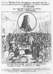 Peder Griffenfeld pardoned on the scaffold at Kastellet in Copenhagen in 1676