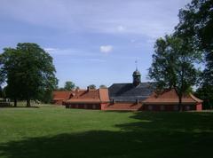 Aerial view of Kastellet fortress in Copenhagen, Denmark on a sunny day