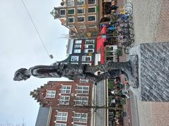 Amsterdam Lieverdje statue near Spui before being overturned in 2024