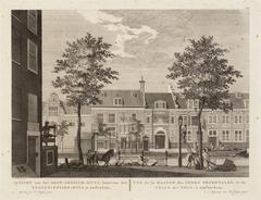 Historical view of the East India House and the Insane Asylum on Kloveniersburgwal in Amsterdam from 1783