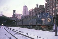 B&O 1452 E8A locomotive with Train 6 The Capitol Limited at Grand Central Station Chicago in 1967