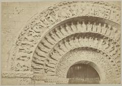 Sculpture on the church of Aulnay in Charente, France, photographed circa 1890-1900 by Paul Robert