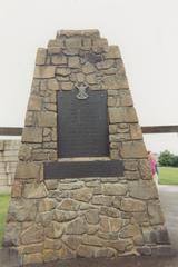 Stone monument marking the spot where Robert the Bruce planted his banner after the Battle of Bannochburn