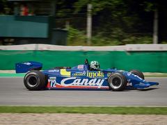 Formula 1 cars racing at Brno Grand Prix Circuit