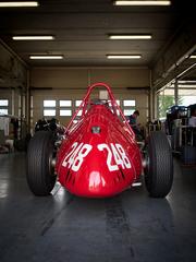 Formula 1 car racing at Brno Circuit during Grand Prix Revival event