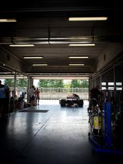 Formula 1 car racing at Brno circuit