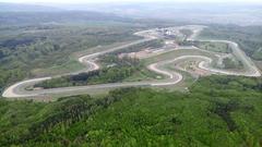 Racing track Masarykův okruh with surrounding forest