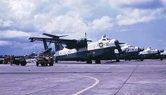 U.S. Navy Martin SP-5B Marlin patrol planes from VP-40 'Fighting Marlins' at Naval Station Sangley Point Philippines circa 1963