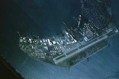 Overhead aerial view of U.S. Naval Station Sangley Point in the Philippines, circa 1963-1966