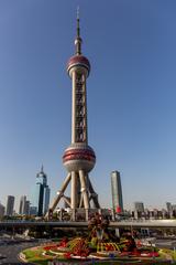 Oriental Pearl Tower in Shanghai at dusk