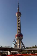 View of the Oriental Pearl Tower in Shanghai at twilight